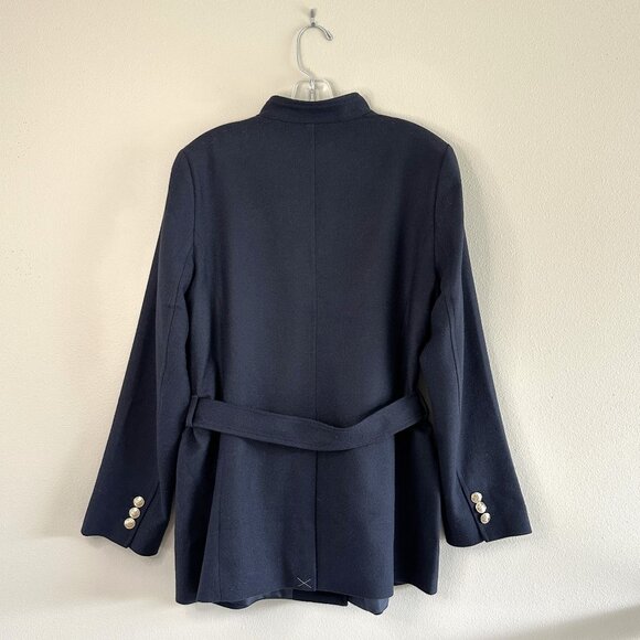 Talbots Navy Wool Blend Belted Timeless Classic Blazer Jacket - Picture 7 of 12